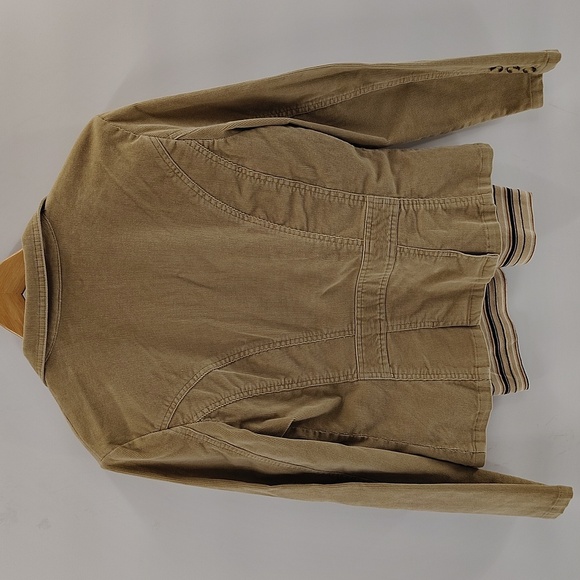 St. Johns Bay Blazer Courduroy Top Set Size Medium Brown Stripe Top V Neck - Picture 9 of 12